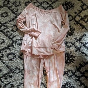 Torrid Active Light Pink Tie-dye Sweat Suit (Sweater and Sweatpant)